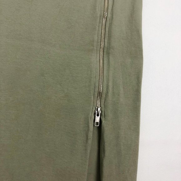 MONROW XS olive green maxi midi zip up skirt - Picture 3 of 6